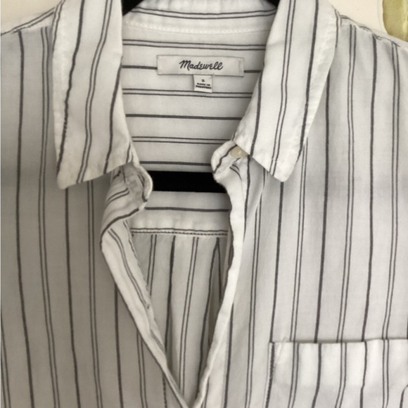 ⚜️ MADEWELL Tie Front boyfriend shirt cotton - Picture 2 of 10